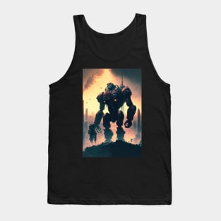 Giant futuristic robot cyborg Monkey attacking the city Tank Top